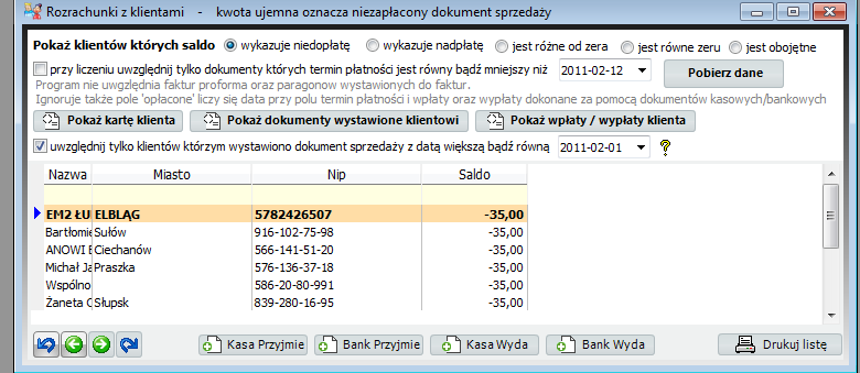 rozrachunki z klientami w programie dumpingowiec